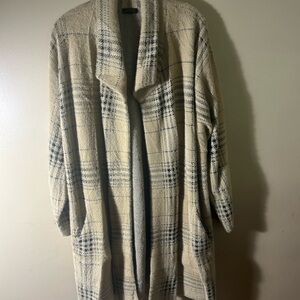 J. Jill Cream and Black Plaid Cardigan